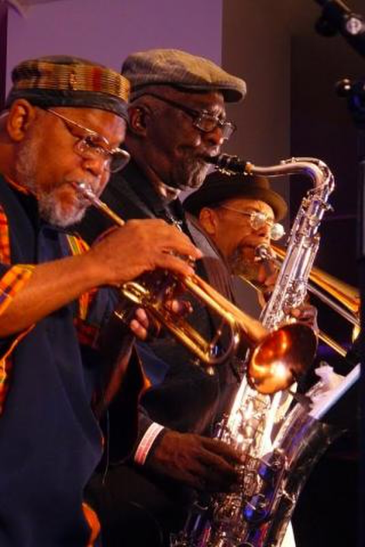 Marcus Belgrave, Wendell Harrison and Phil Ranelin at a 2011 Tribe reunion